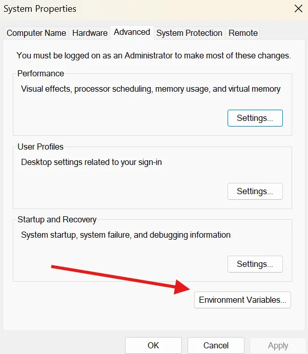 Screenshot of Windows 'System Properties' window
